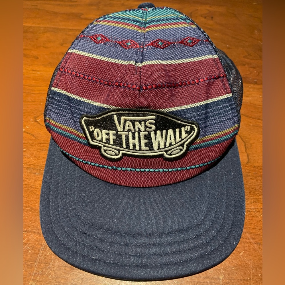 Vans Off The Wall Striped Baseball Truckers hat